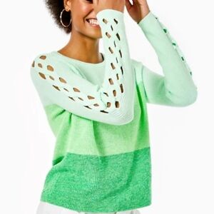 Lilly Pulitzer Cortina Pink Ombre Women's Long Sleeve Sweater S